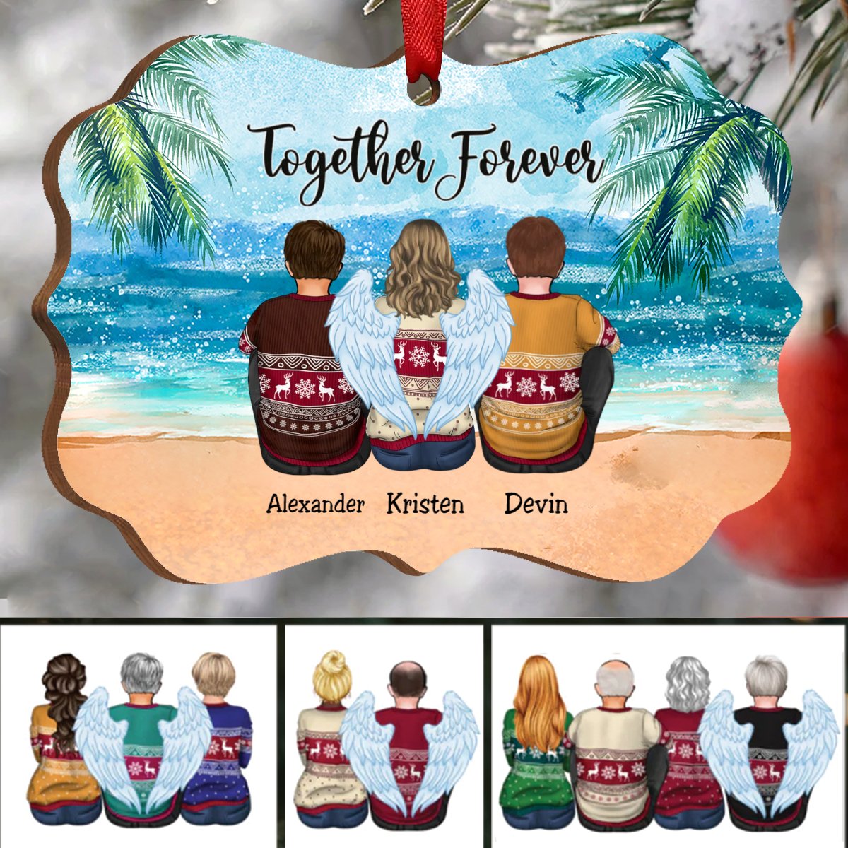 Brothers & Sisters - Together Forever V3 - Personalized Acrylic Ornament - Makezbright Gifts