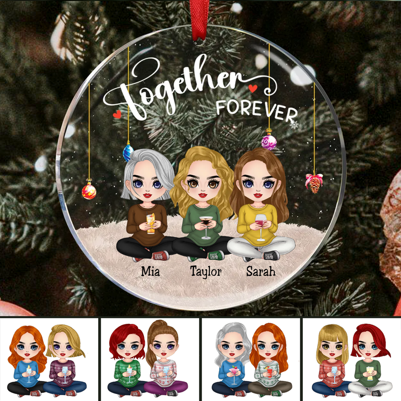 Friends - Together Forever - Personalized Circle Ornament (TB)
