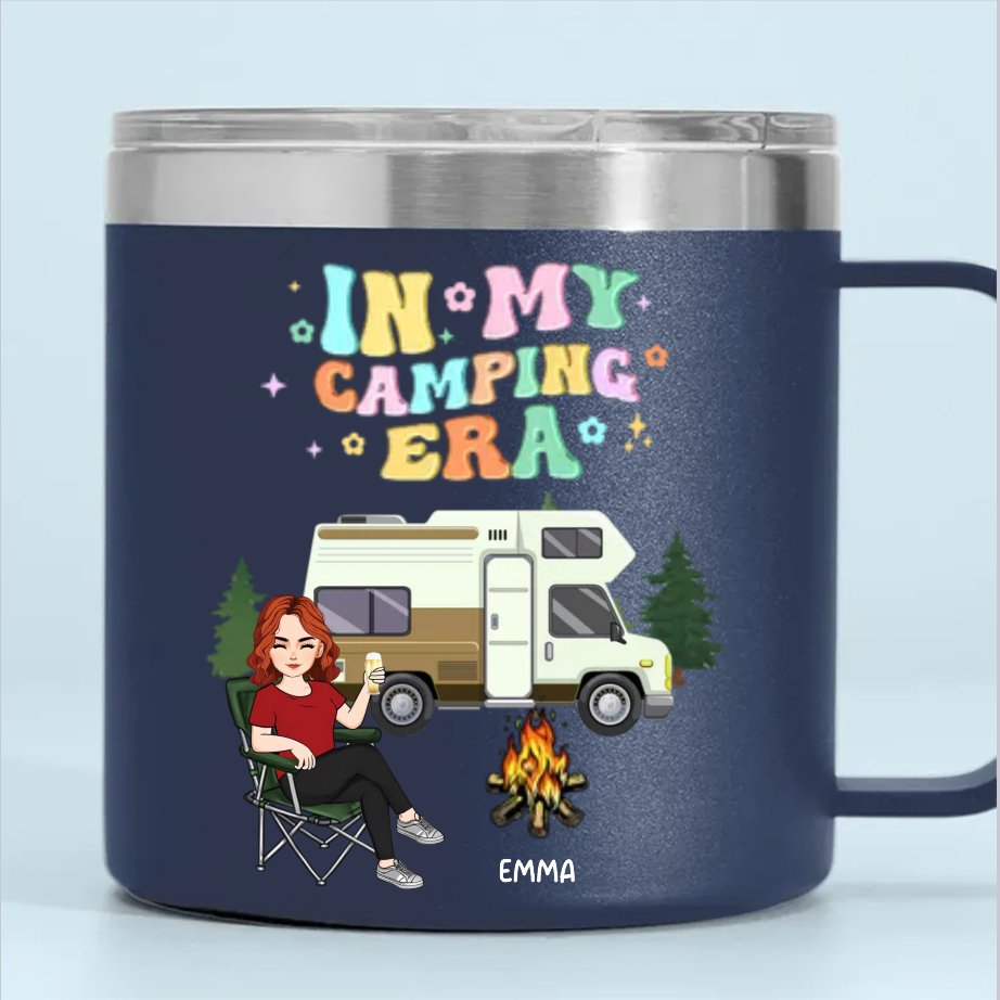 Camping Lovers - In My Camping Era - Personalized Stainless Steel Tumbler With Handle - Makezbright Gifts