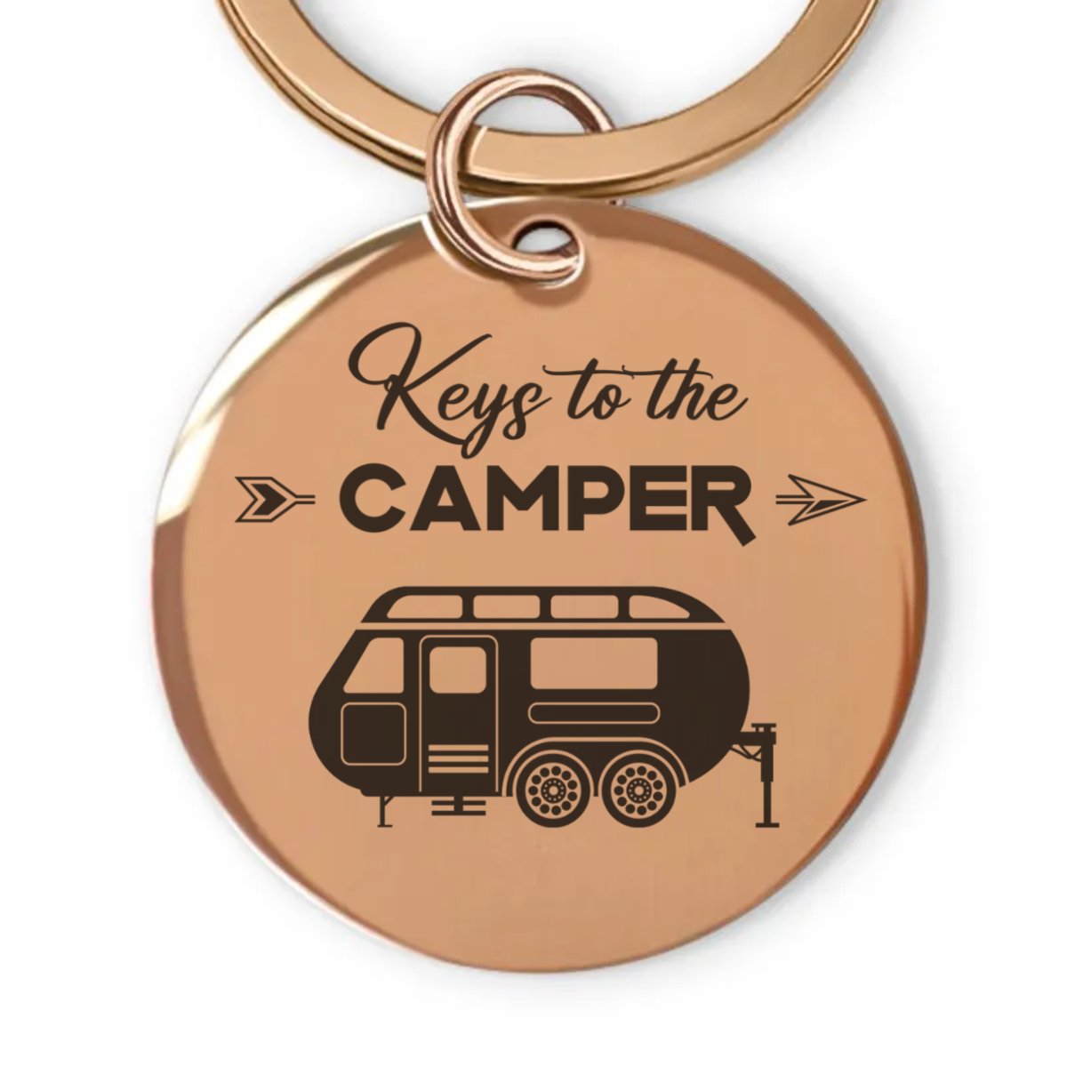 Camping Lovers - Keys To The Camper - Personalized Stainless Keychain - Makezbright Gifts