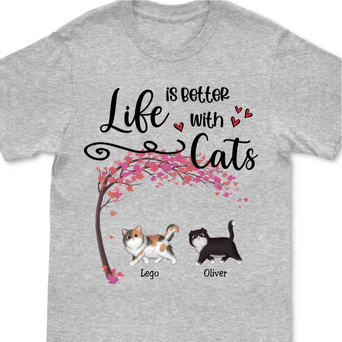 Cat Lover - Life Is Better With Cats - Personalized White Unisex T - Shirt - Makezbright Gifts