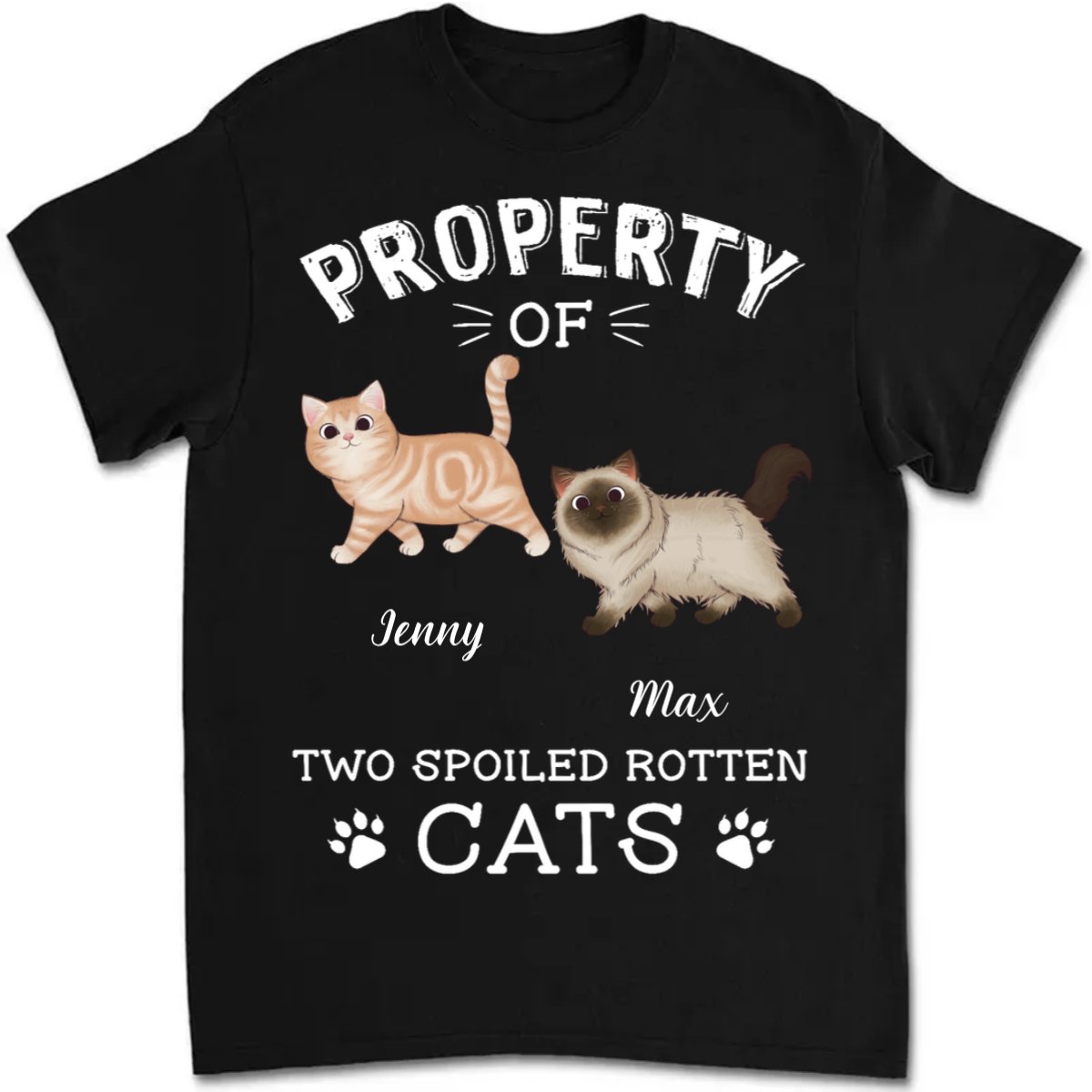 Cat Lover - The Spoiled Rotten Cats - Personalized Unisex T - Shirt - Makezbright Gifts