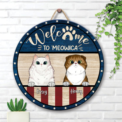 Cat Lover - Welcome To 'Meowica - Personalized Acrylicsign - Makezbright Gifts