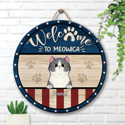 Cat Lover - Welcome To 'Meowica - Personalized Acrylicsign - Makezbright Gifts