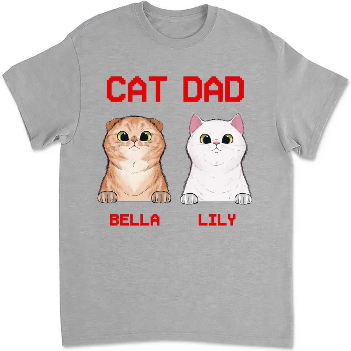 Cat Lovers - Cat Dad Cat Mom - Personalized T - shirt - Makezbright Gifts