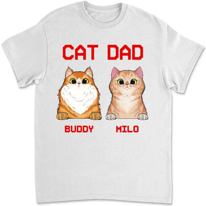 Cat Lovers - Cat Dad Cat Mom - Personalized T - shirt - Makezbright Gifts