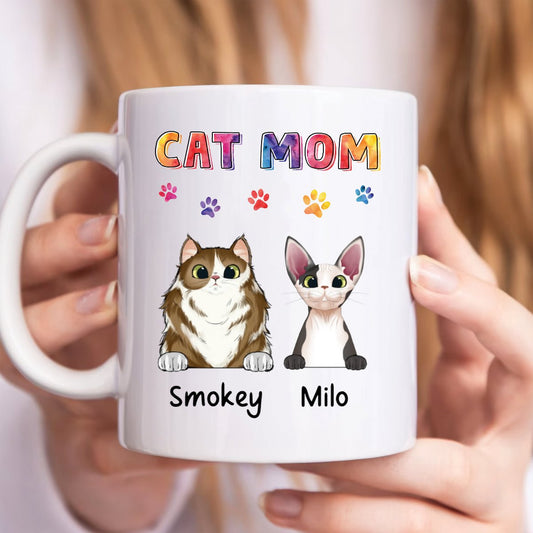 Cat Lovers - Cat Mom - Personalized Mug (Ver. 2) - Makezbright Gifts