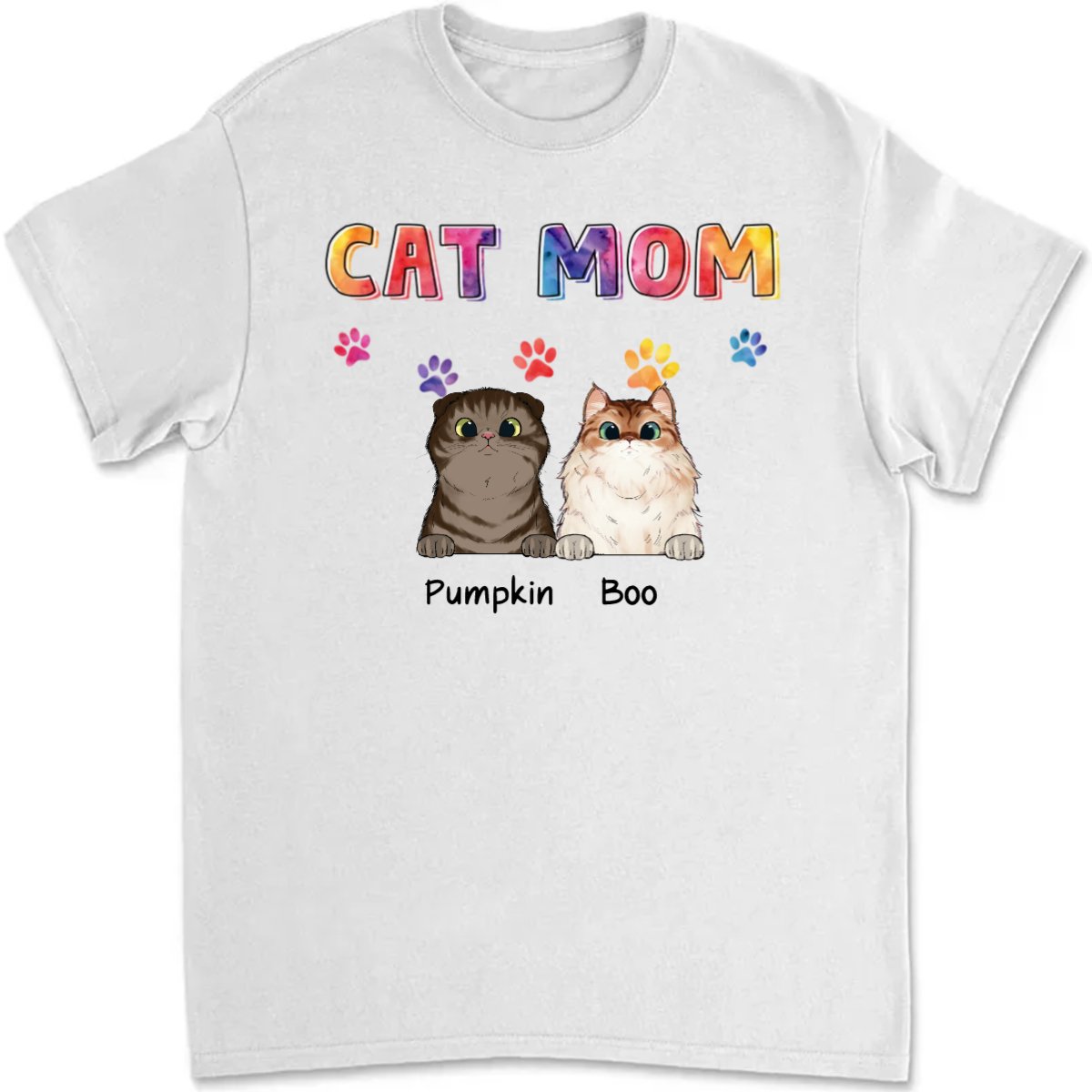 Cat Lovers - Cat Mom - Personalized Unisex T - shirt (Ver. 2) - Makezbright Gifts