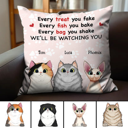 Cat Lovers - Every Fish You Bake We'll Be Watching You - Personalized Pillow (LH) - Makezbright Gifts