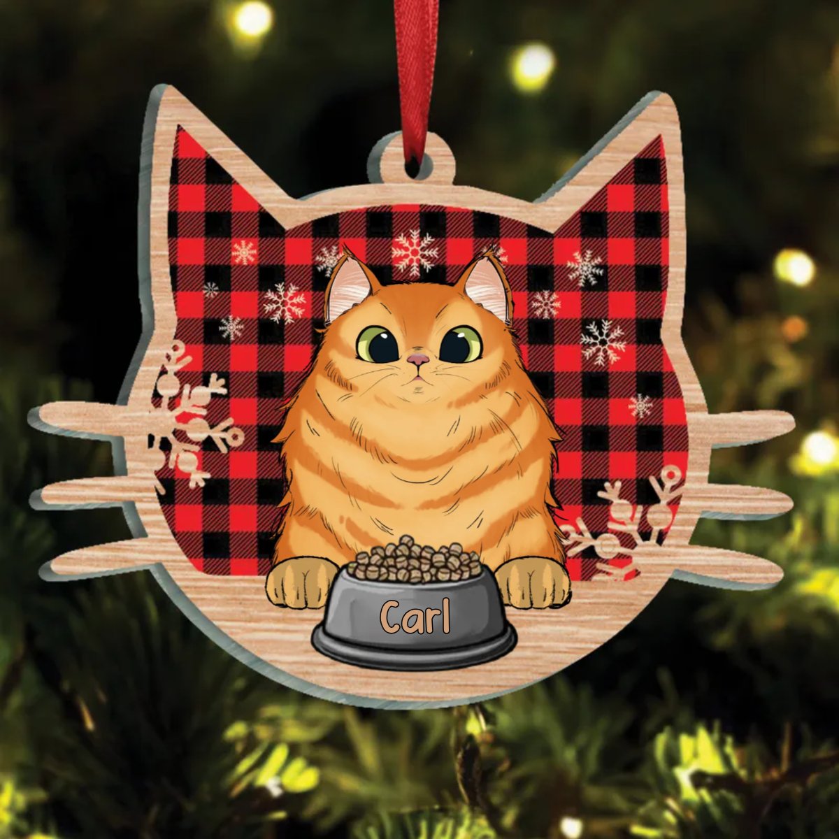 Cat Lovers - Meowy Christmas - Personalized Circle Ornament - Makezbright Gifts