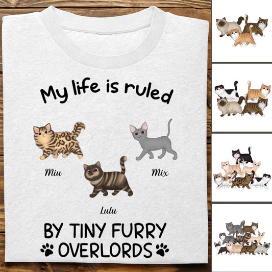 Cat Lovers - My Life Is Ruled By Cats - Personalized Unisex T - Shirt - Makezbright Gifts