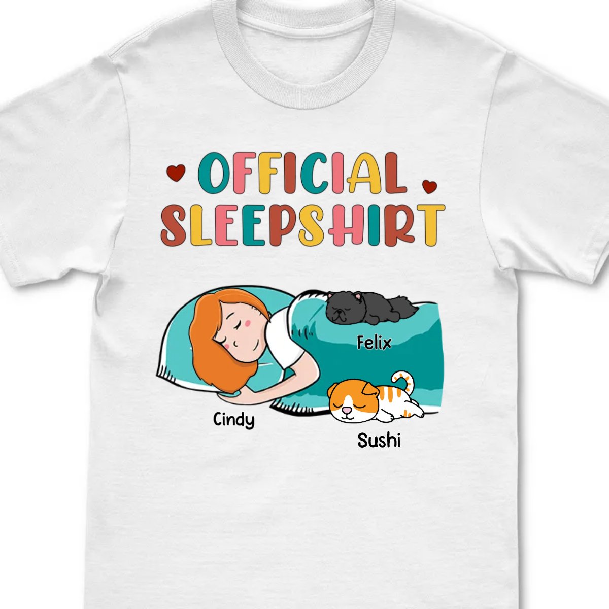 Cat Lovers - Official Sleepshirt - Personalized Unisex T - Shirt - Makezbright Gifts