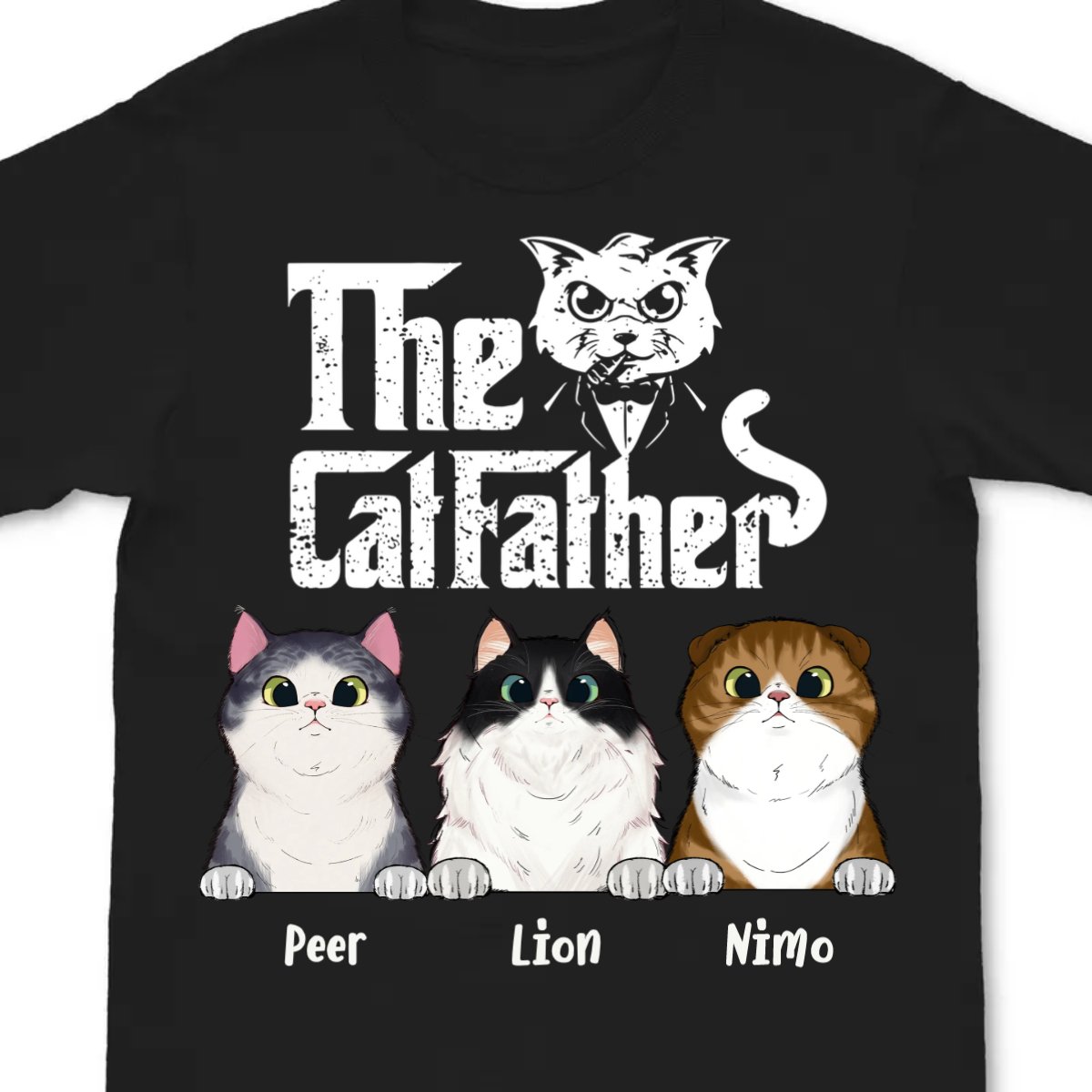 Cat Lovers - The Cat Father - Personalized Unisex T - shirt - Makezbright Gifts