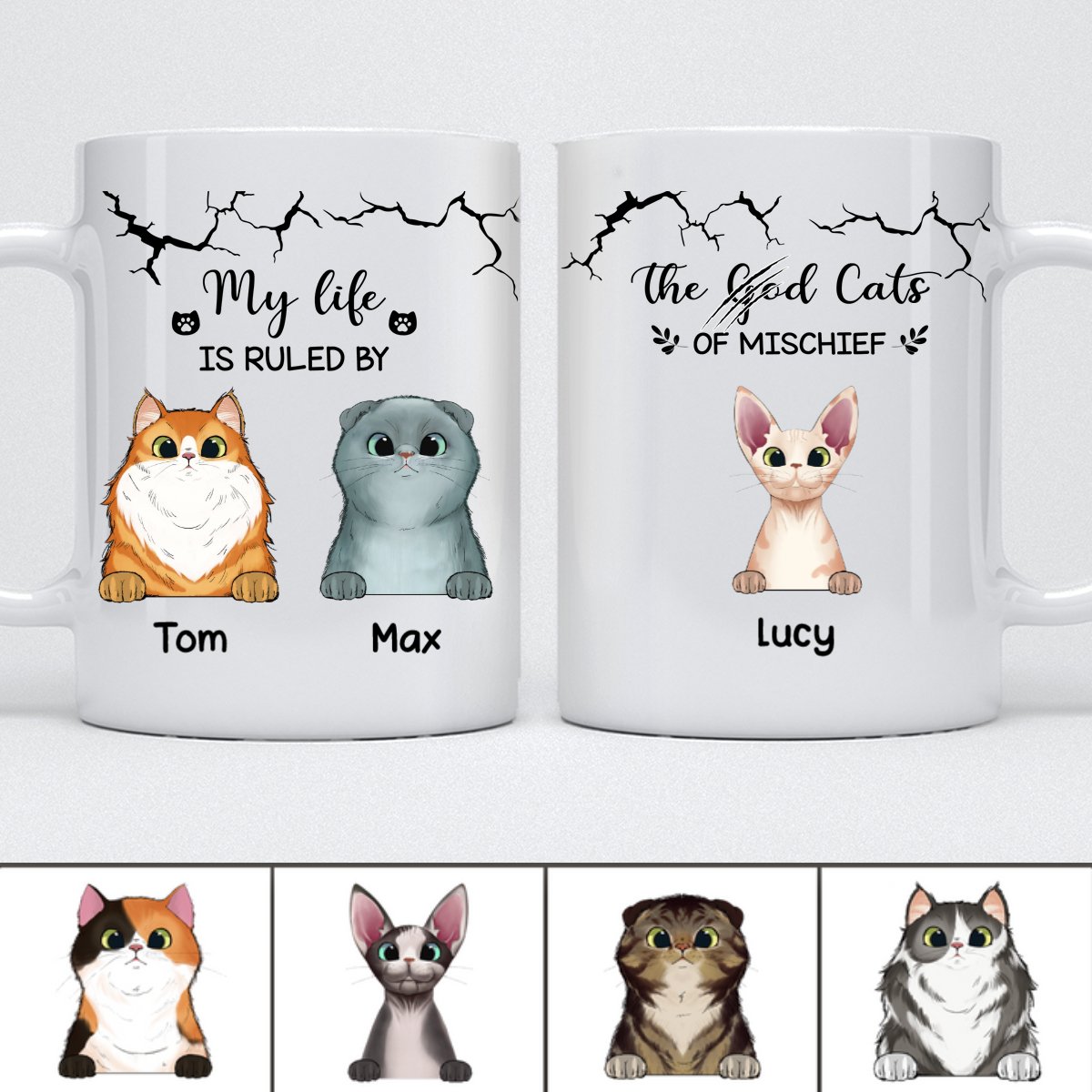 Cat Lovers - The Cats Of Mischief - Personalized Mug - Birthday Gift For Cat Dad Cat Mom - Makezbright Gifts