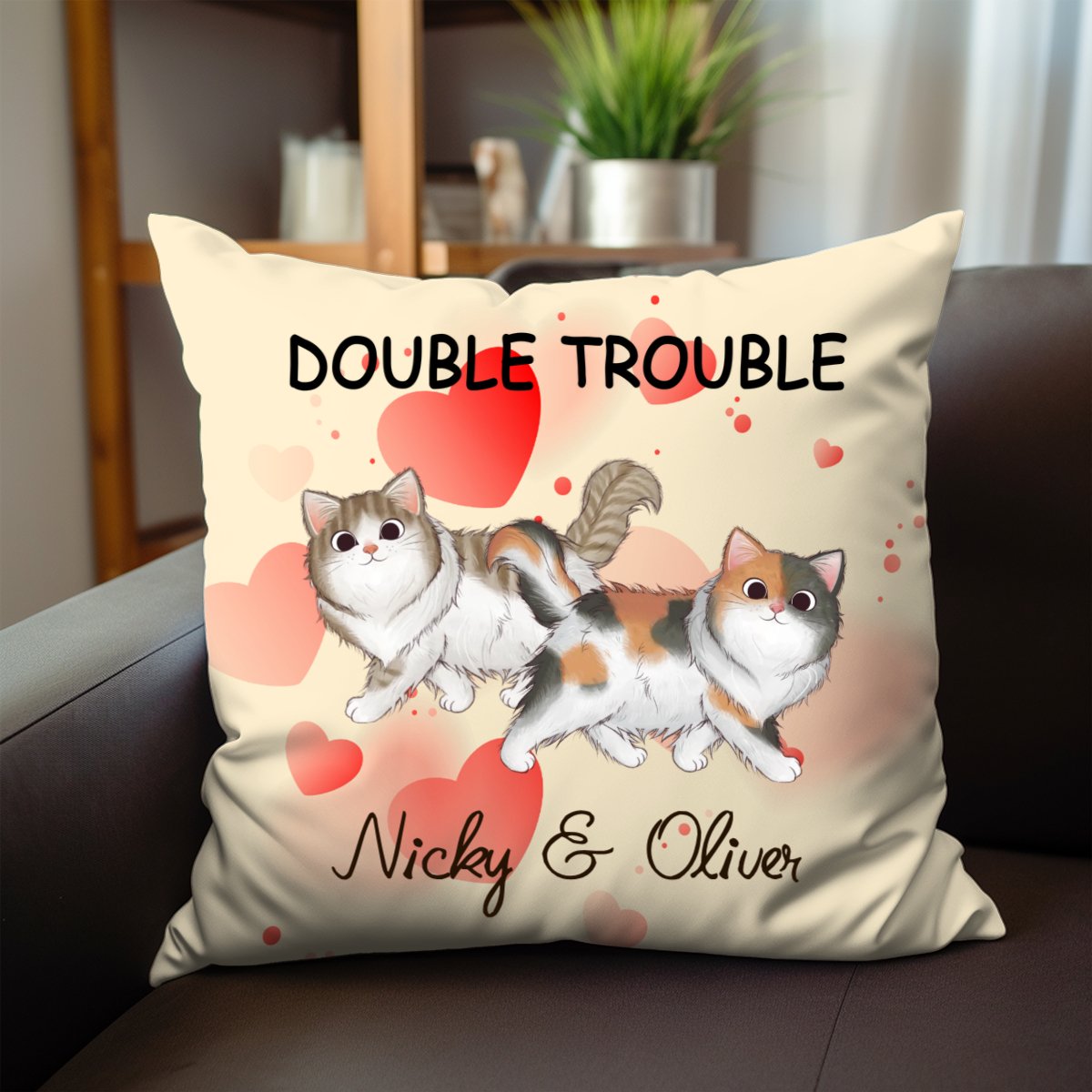 Cat Lovers - Walking Cat - Personalized Pillow - Makezbright Gifts