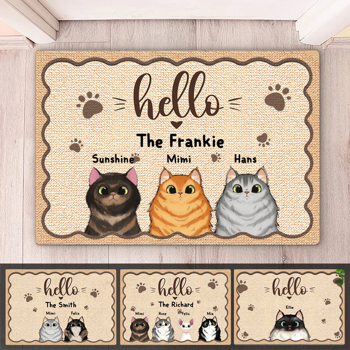 Cat Lovers - Welcome To Our Home - Personalized Doormat - Makezbright Gifts