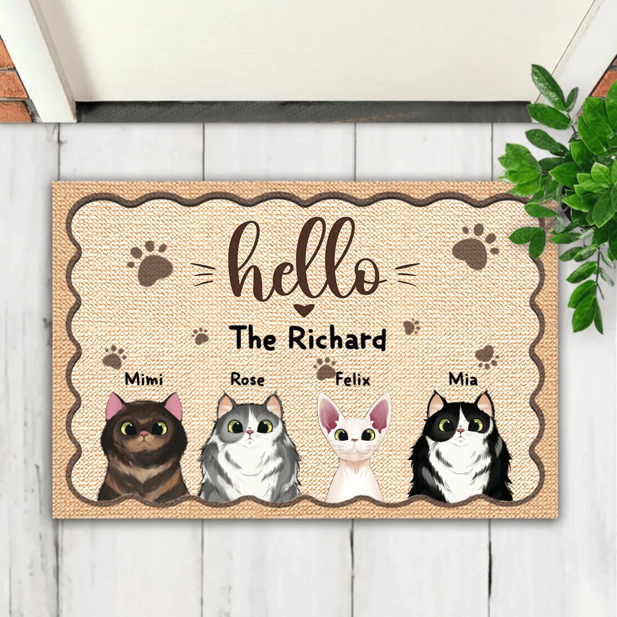 Cat Lovers - Welcome To Our Home - Personalized Doormat - Makezbright Gifts