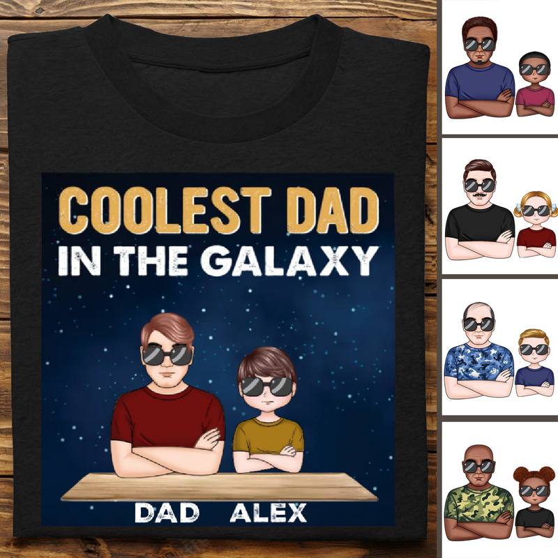 Father's Day - Coolest Dad In The Galaxy - Personalized Unisex T-shirt