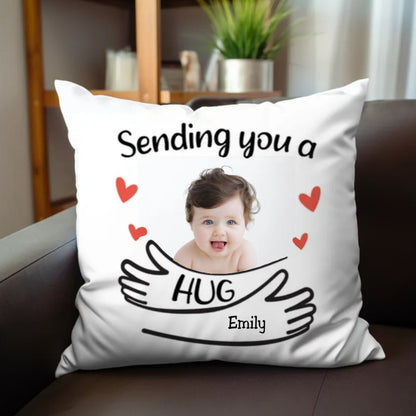 Children - Sending You A Hug - Personalized Pillow - Makezbright Gifts