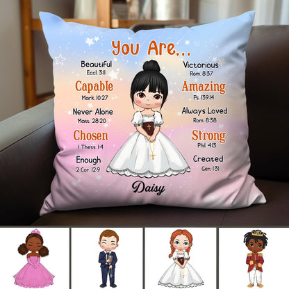 Christian - You Are Amazing Beautiful & Strong Grandkid - Personalized Pillow - Makezbright Gifts