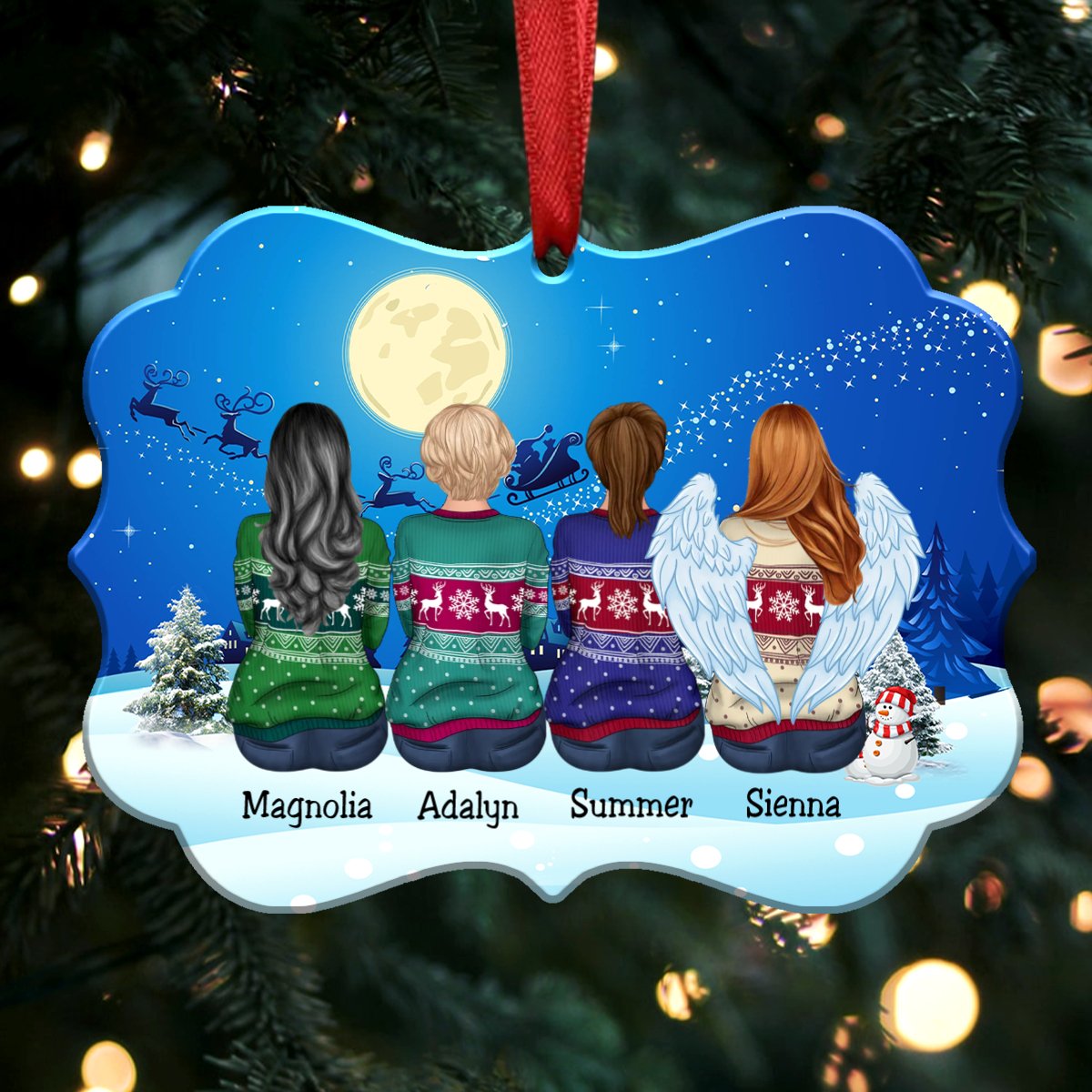 Christmas Ornament - Personalized Christmas Ornament (Moon) - Makezbright Gifts