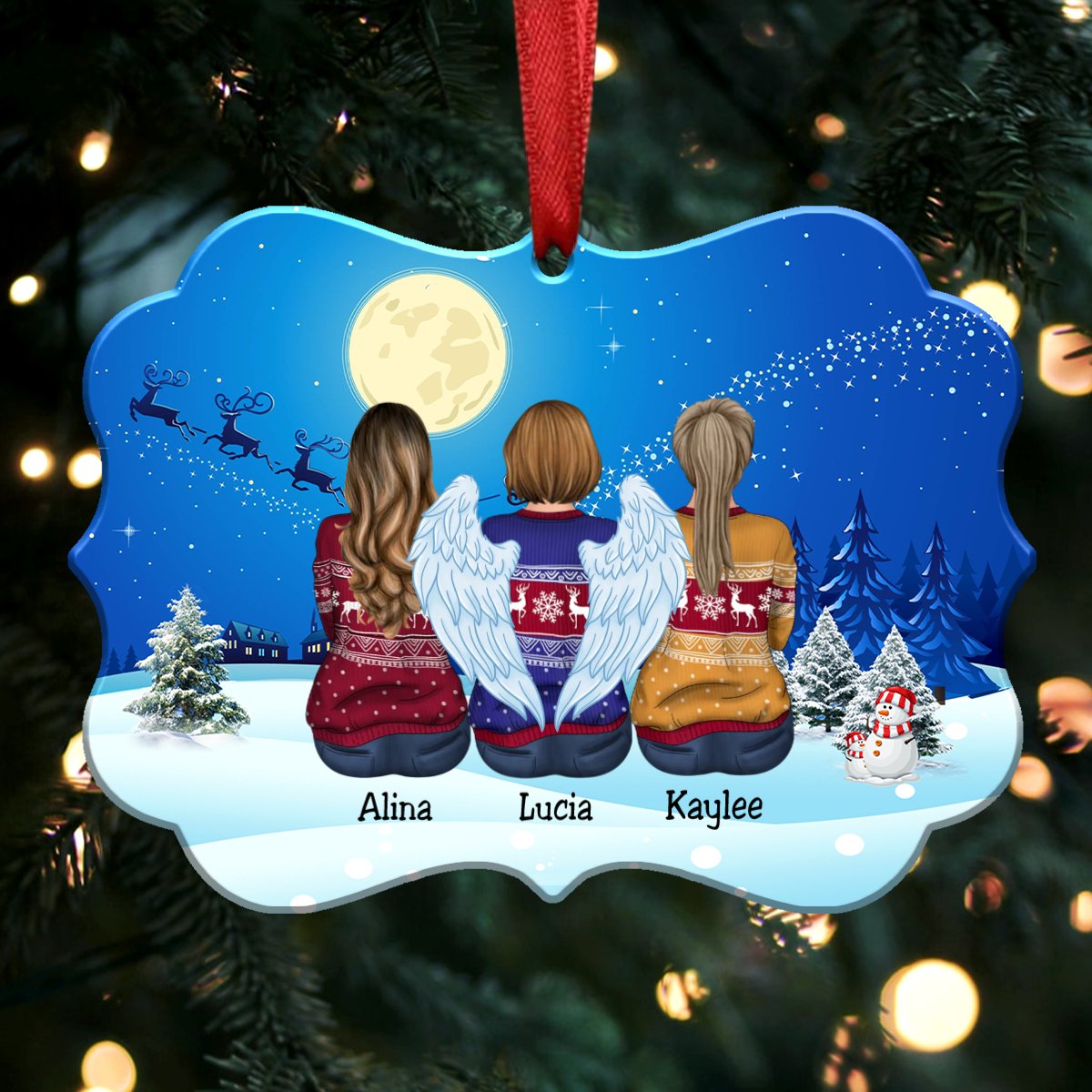 Christmas Ornament - Personalized Christmas Ornament (Moon) - Makezbright Gifts