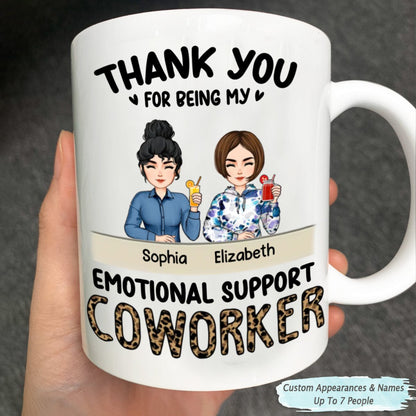 Colleagues - Thank You For Being My Emotional Support Coworker - Personalized Mug - Makezbright Gifts