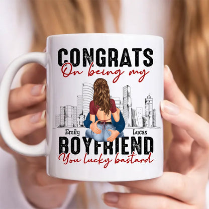 Congrats On Being My Boyfriend - Personalized Mug (NV) - Makezbright Gifts