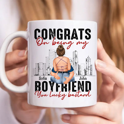 Congrats On Being My Boyfriend - Personalized Mug (NV) - Makezbright Gifts