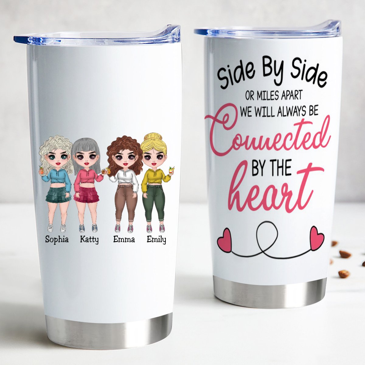 Connected Hearts 20oz Insulated Tumbler - Makezbright Gifts