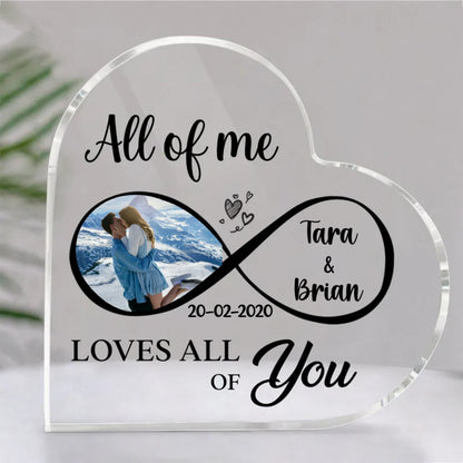 Couple - All Of Me Loves All Of You - Personalized Acrylic Plaque - Makezbright Gifts