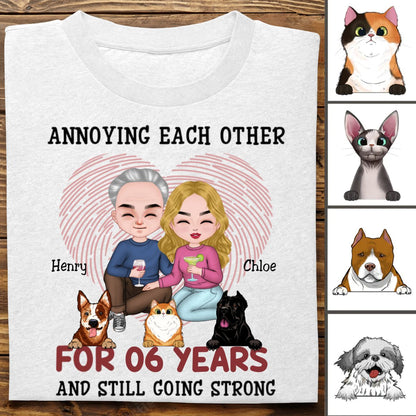 Couple - Annoying Each Other And Still Going Strong - Personalized Unisex T - Shirt - Makezbright Gifts