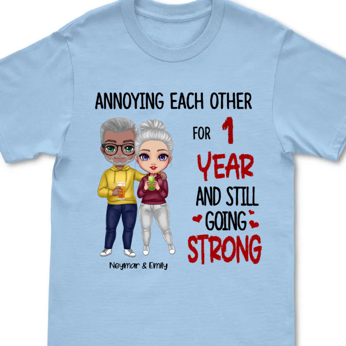 Couple - Annoying Each Other - Personalized T - shirt - Gift For Husband Wife - Cartoon Couple - Makezbright Gifts