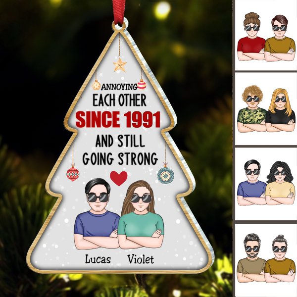 Couple - Annoying Each Other & Still Going Strong - Personalized Transparent Ornament - Makezbright Gifts