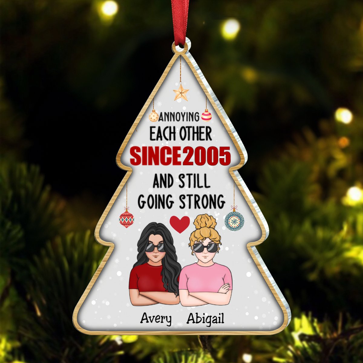 Couple - Annoying Each Other & Still Going Strong - Personalized Transparent Ornament - Makezbright Gifts