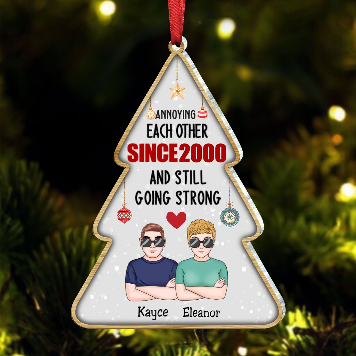 Couple - Annoying Each Other & Still Going Strong - Personalized Transparent Ornament - Makezbright Gifts