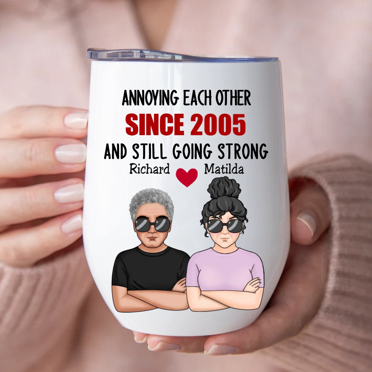 Couple - Annoying Each Other & Still Going Strong - Personalized Wine Tumbler - Makezbright Gifts