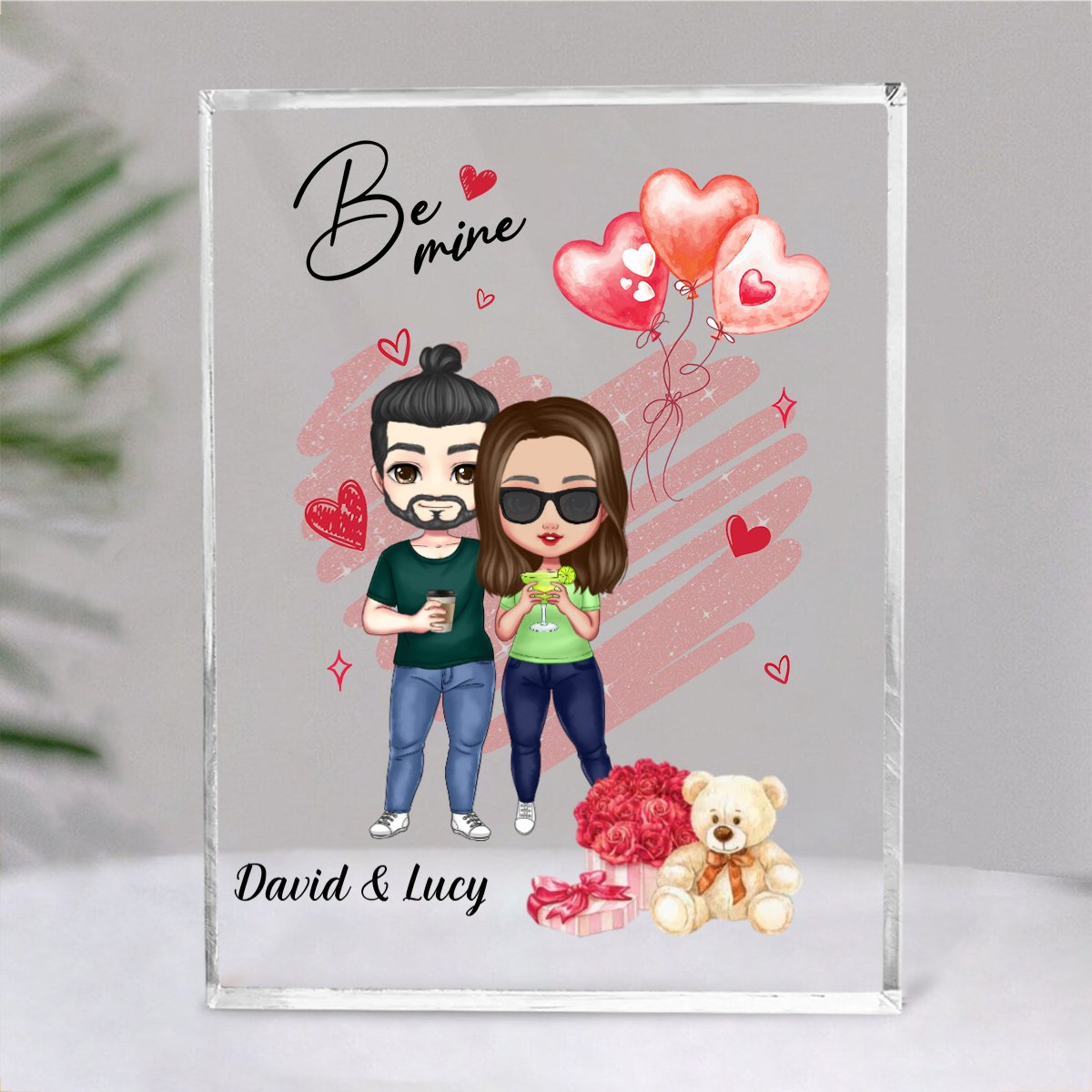 Couple - Be Mine - Personalized Acrylic Plaque - Makezbright Gifts