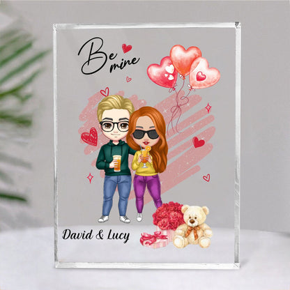 Couple - Be Mine - Personalized Acrylic Plaque - Makezbright Gifts