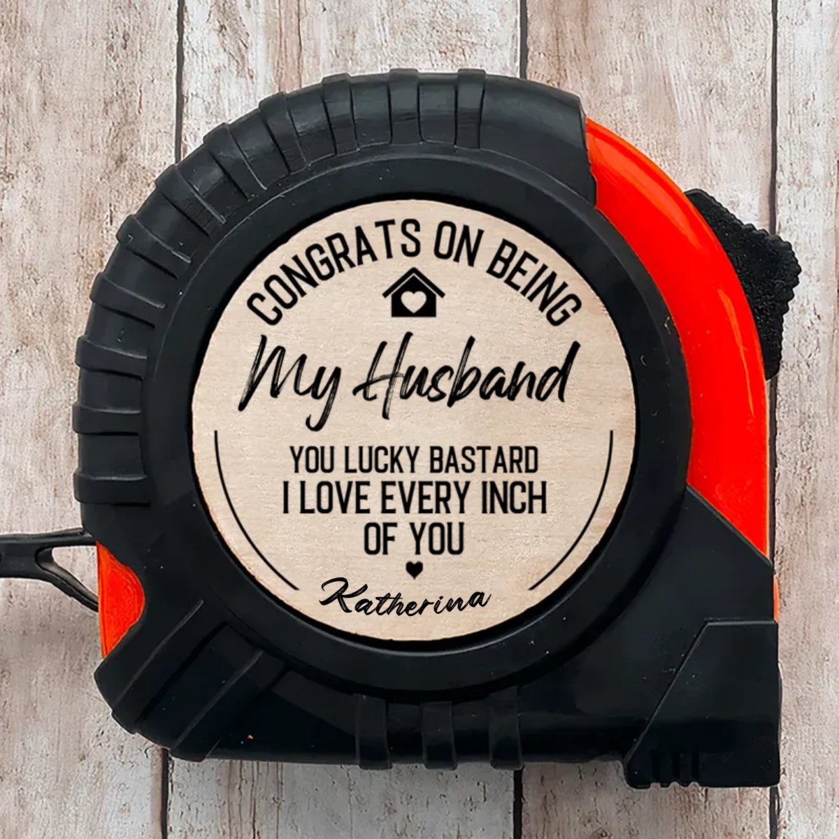 Couple - Congrats On Being My Husband You Lucky Bastard - Personalized Tape Measure (TB) - Makezbright Gifts