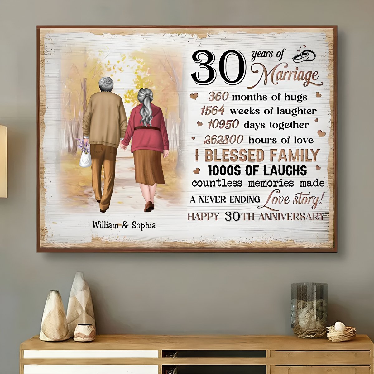 Couple - Couple Happy Anniversary - Personalized Poster - Makezbright Gifts