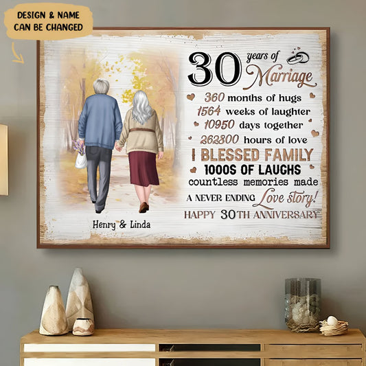 Couple - Couple Happy Anniversary - Personalized Poster - Makezbright Gifts