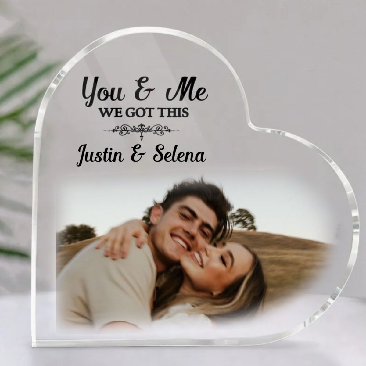 Couple - Custom Photo You And Me We Got This - Personalized Heart Acrylic Plaque (TB) - Makezbright Gifts