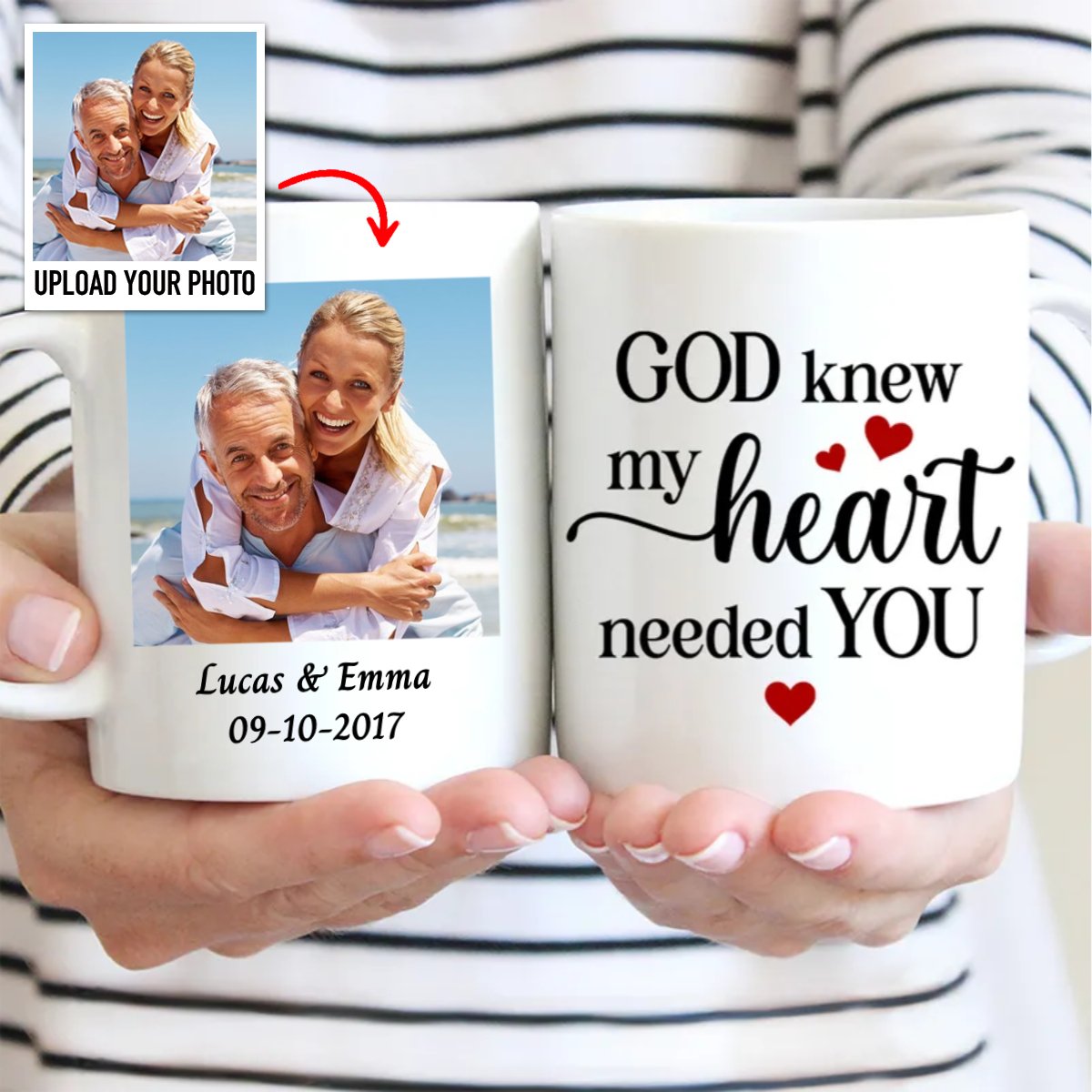 Couple - God Knew My Heart Needed You Couples - Personalized Photo Mug (TC ) - Makezbright Gifts