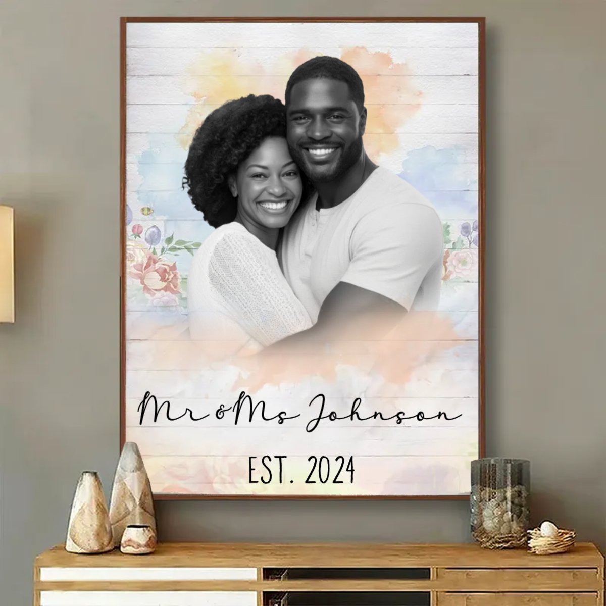 Couple - Happy Together With You - Personalized Vertical Poster - Makezbright Gifts