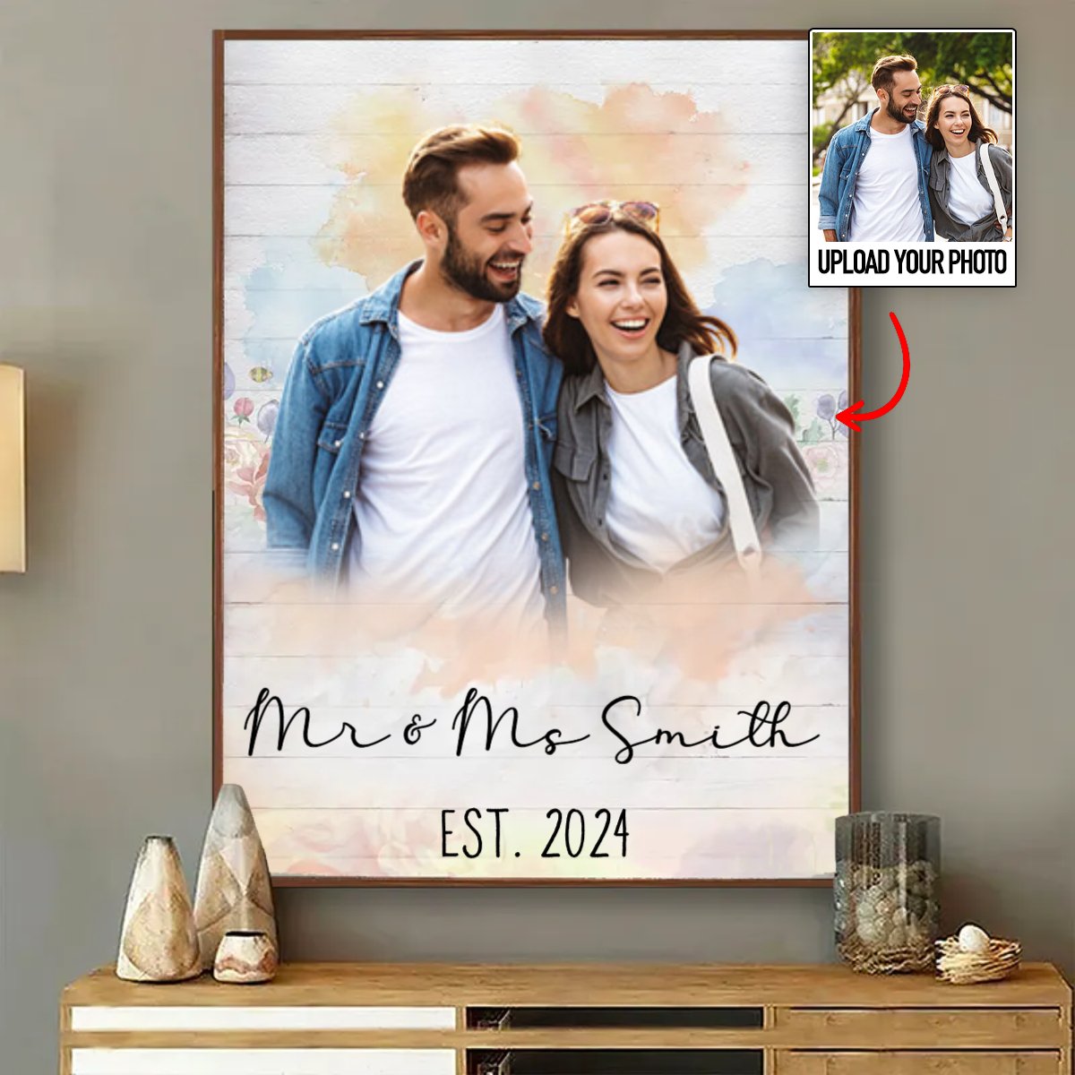 Couple - Happy Together With You - Personalized Vertical Poster - Makezbright Gifts