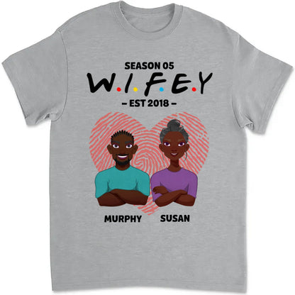 Couple - Hubby Wifey Season V2 - Personalized Unisex T - shirt - Makezbright Gifts