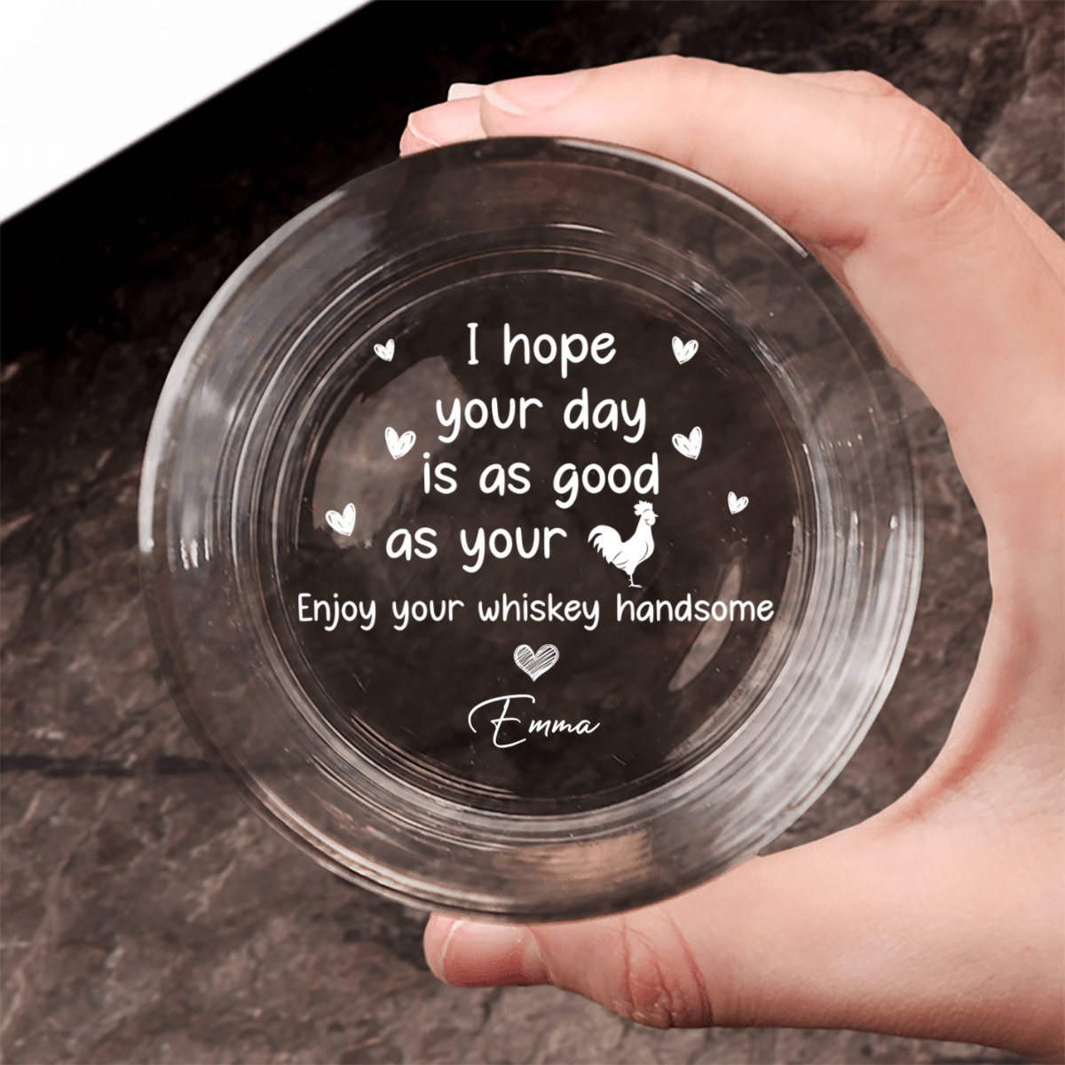 Couple - I Hope Your Day Is As Good As Your Cock - Personalized Engraved Whiskey Glass - Makezbright Gifts