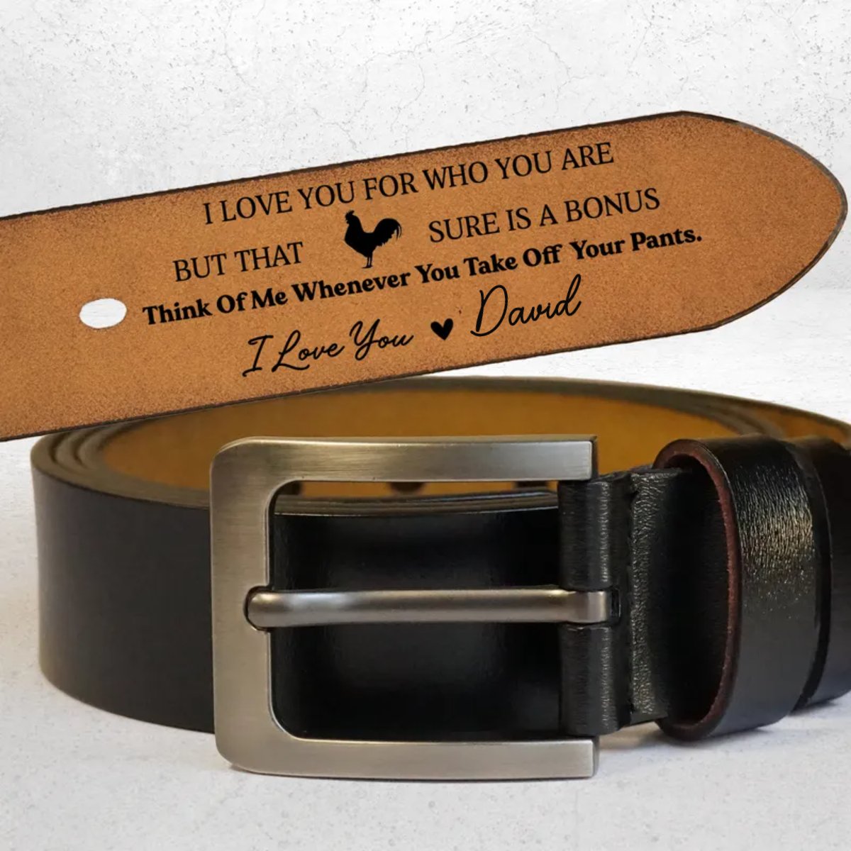 Couple - I Love You For Who You Are But That Sure Is A Bonus - Personalized Engraved Leather Belt ( TM) - Makezbright Gifts