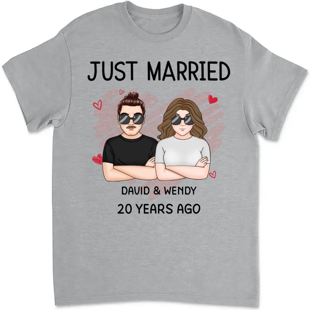 Couple - Just Married - Personalized T - Shirt (TB) - Makezbright Gifts